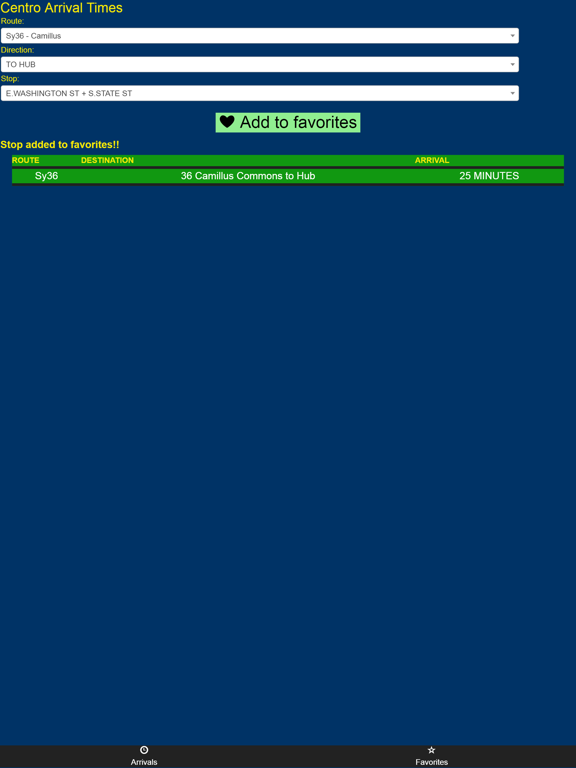 Central NY Centro Bus Tracker iPad screenshot