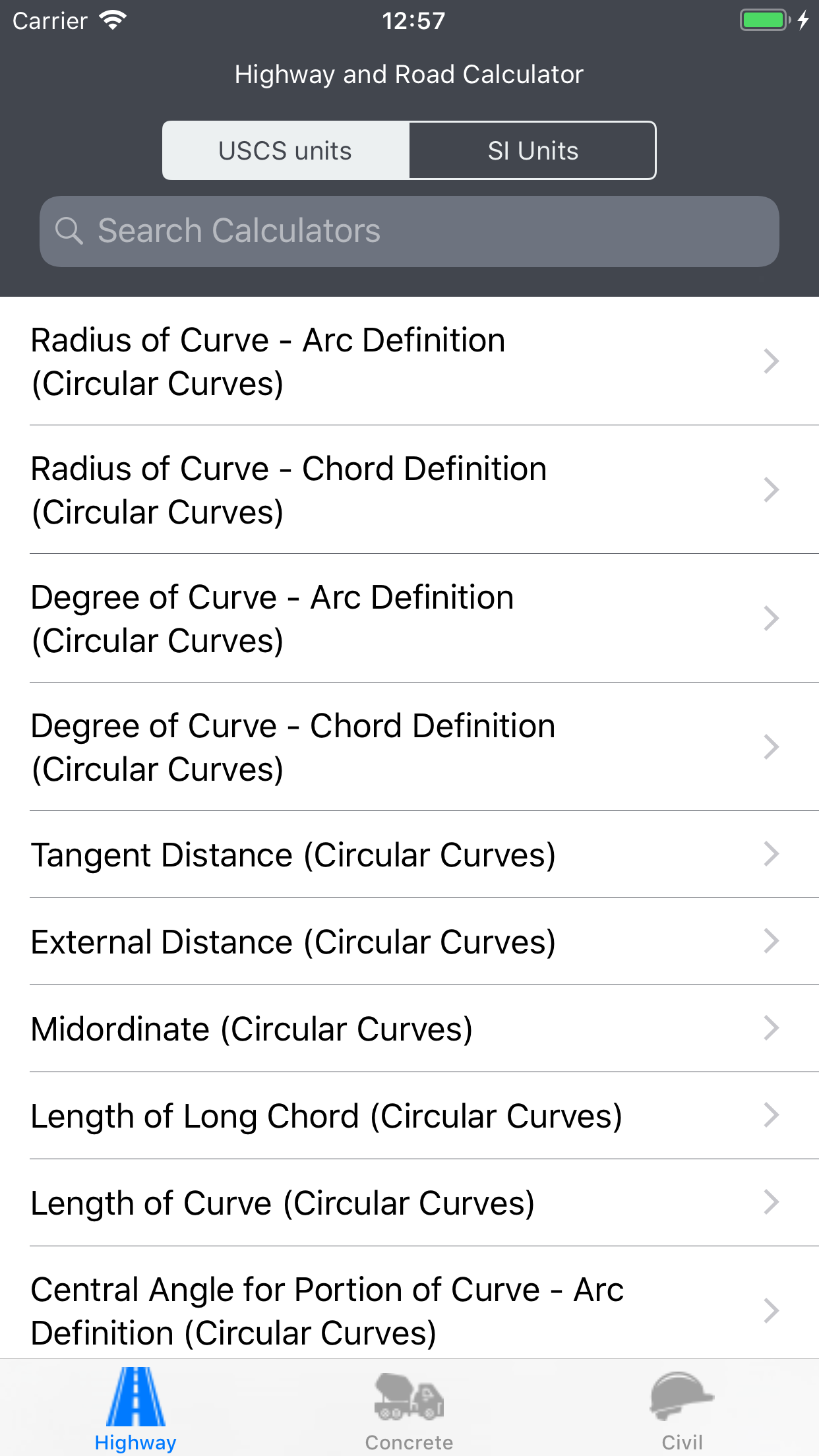 Highways & Roadwork Calculator