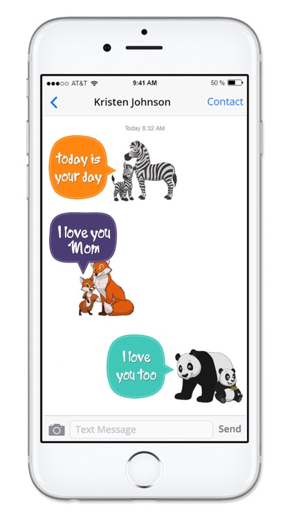 Cute Mom & Baby Animals Mothers Day Sticker Pack