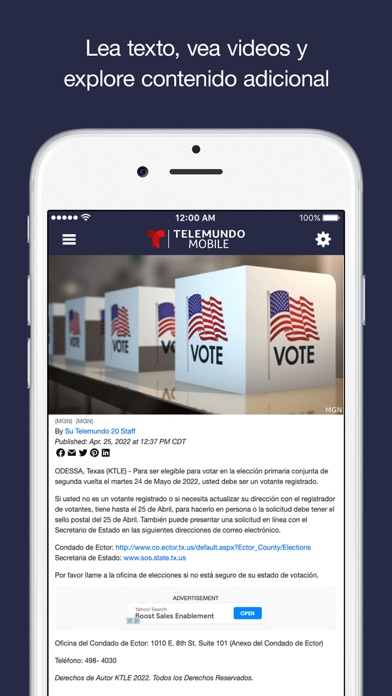 Telemundo Mobile WALA-SP Screenshot