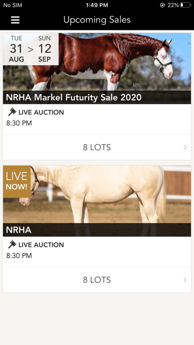 NRHA Futurity Sales Screenshot