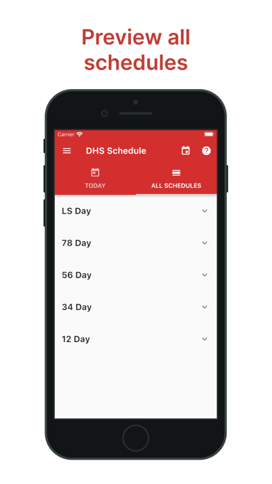 DHS Schedule App Screenshot