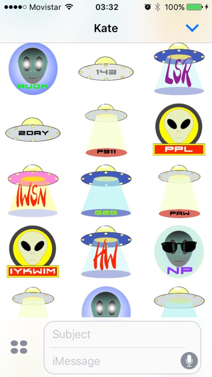 AlienTXTing - Animated UFO Alien Fun Stickers