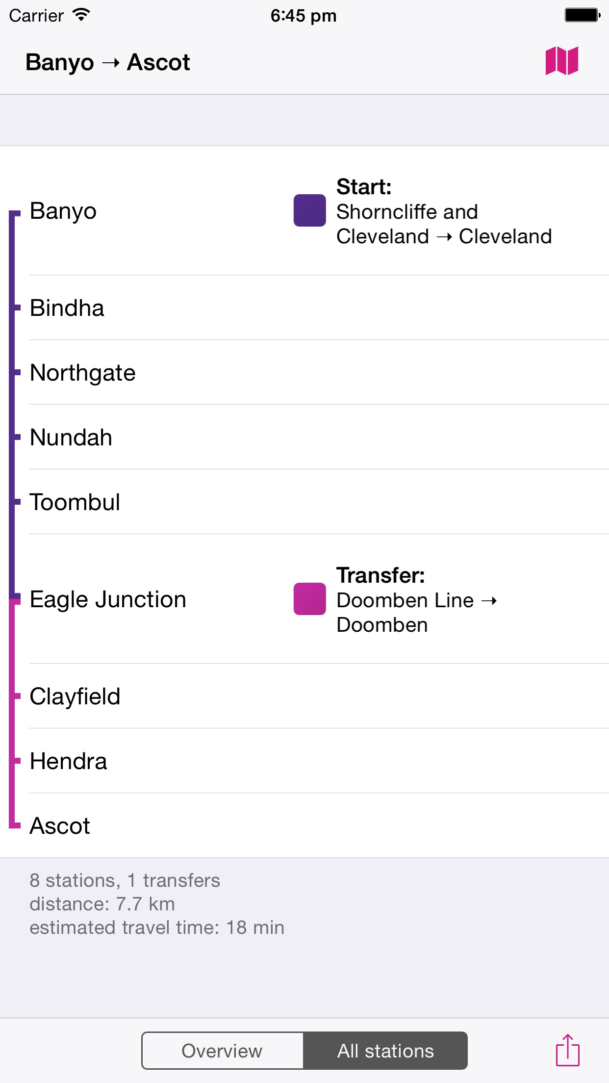 Brisbane Rail Map Lite