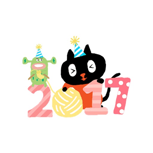 Animated Black Cat - Merry Xmas And Happy New Year icon