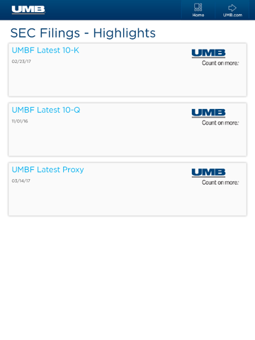 UMB Investor Relations screenshot 3