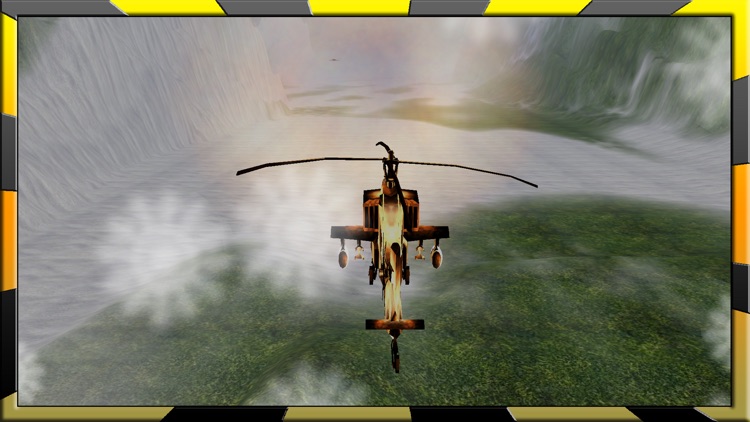 Gunship Chopper in Snowy Mountains Simulation