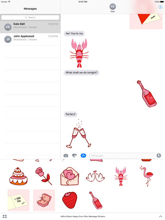 Mills & Boon Happy Ever After iMessage Stickers iPad screenshot 5 - Stickers app