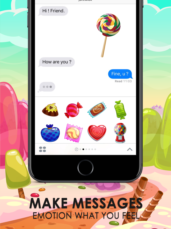 Screenshot #5 pour Keyboard & Emoji Candy Stickers for iMessage