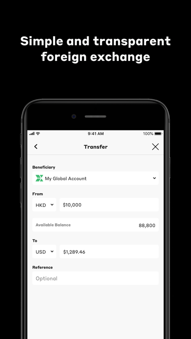 Currenxie Global Account Screenshot
