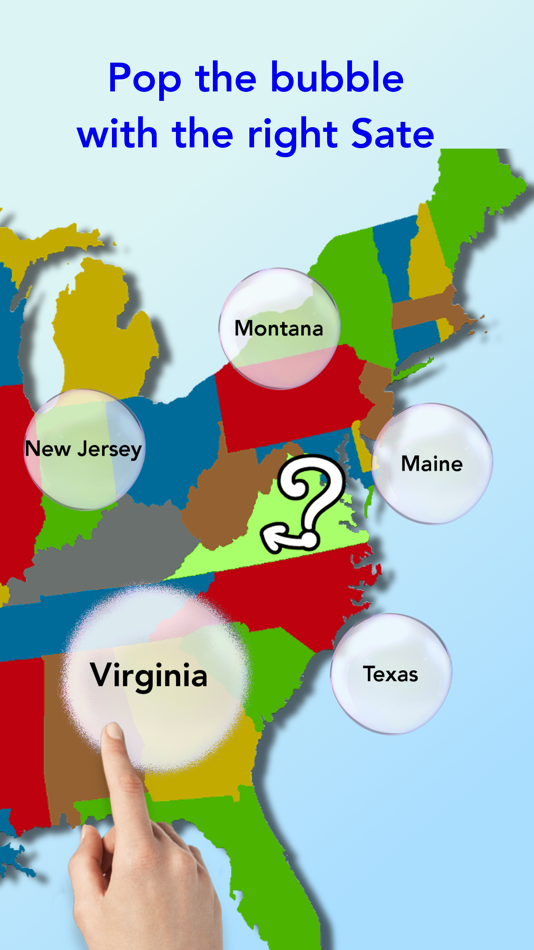 #2. U.S. bubbles: US map quiz (iOS) 由: Jaime C. Carriedo