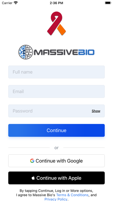 Myelofibrosis Trial Finder Screenshot