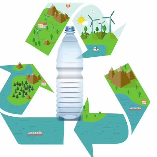 A Bottle In The Trash To Save Planet Icon