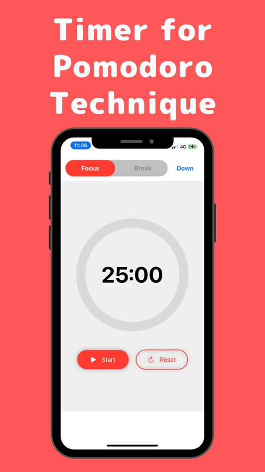 #1. Pomodoro Technique -Simple- (iOS) 由: Noboru Kato