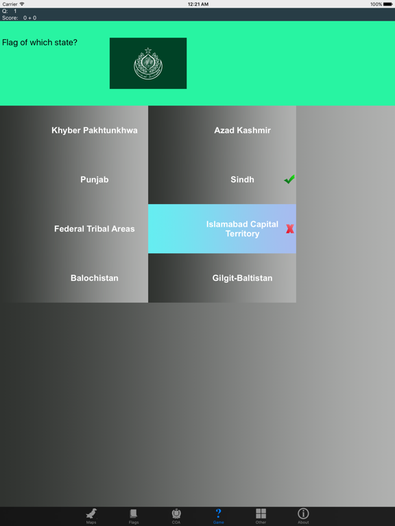 Pakistan State Maps Flags and Capitals iPad screenshot