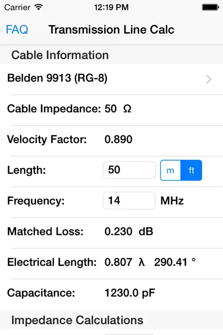 Transmission Line Calc