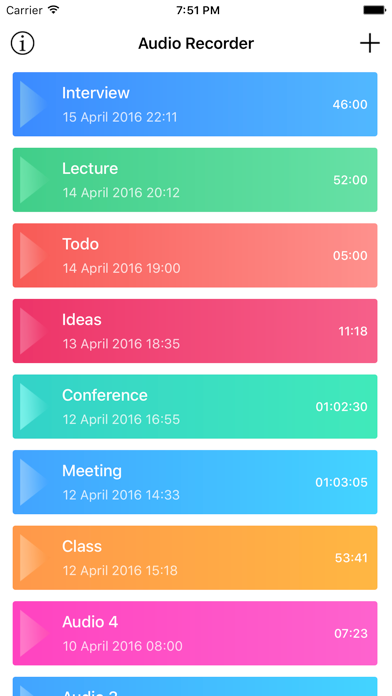Screenshot #1 pour Instant Audio Recorder - Audio Memos