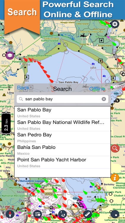 US West Coast offline nautical charts for fishing