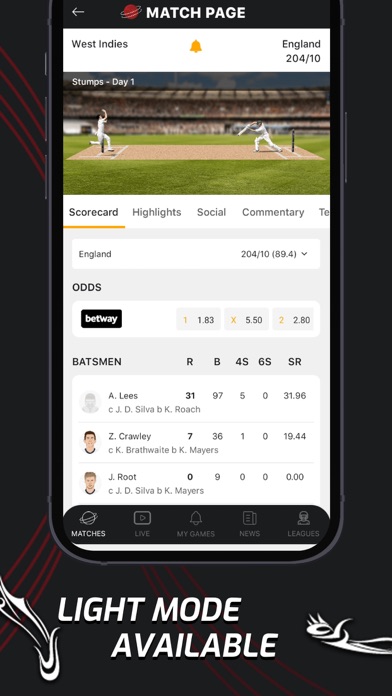 Planet Cricket - Live Score Screenshot