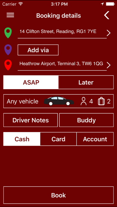 500 Cars Reading Taxi Screenshot
