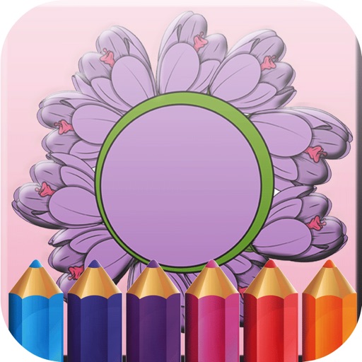 coloring book of flowers for adult iOS App