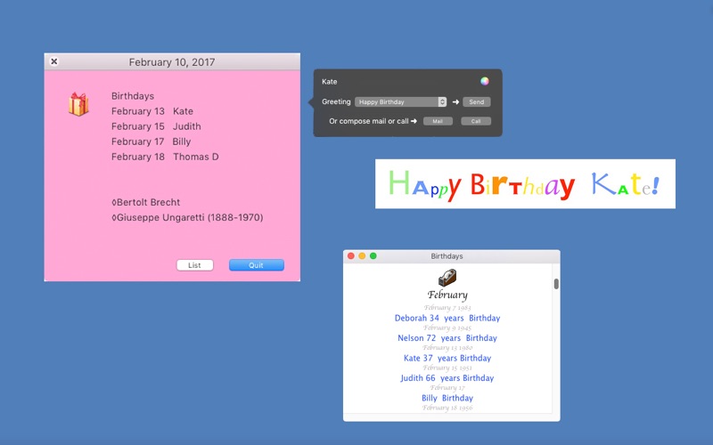 Screenshot #1 pour birthdayBook
