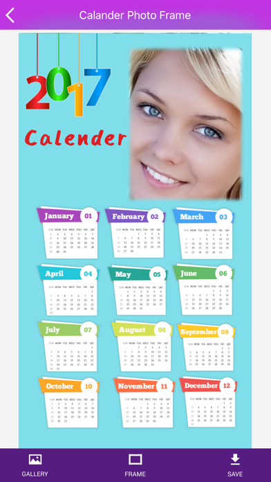 Screenshot #1 pour Calendar Photo Frames 2017