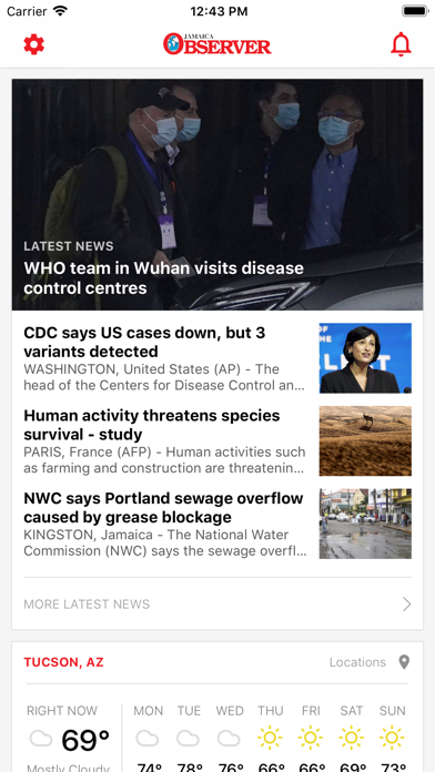 Jamaica Observer News Screenshot