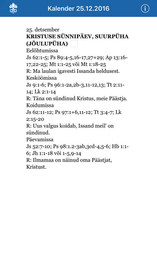 #2. Kalender.NET (iOS) Podle: Eesti Piibliselts