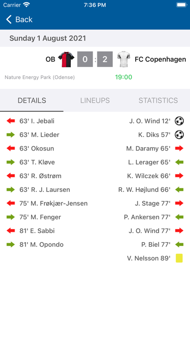 Live Scores Danish Superliga Screenshot
