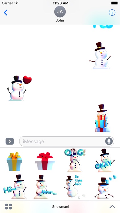 Snowman! Cute 3D Emoji Stickers for iMessage screenshot-4