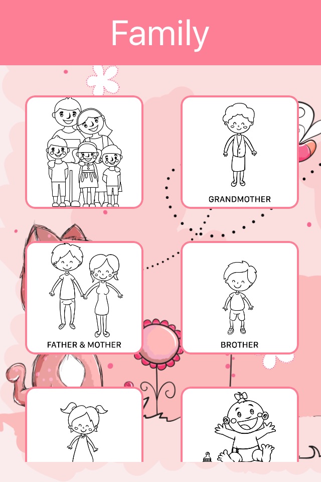 Family Coloring Book for Kids: Learn to color screenshot 3
