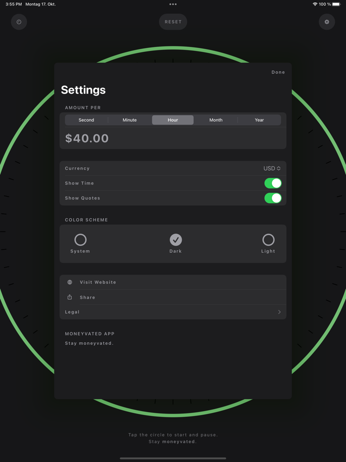 Moneyvated Money Income Timer