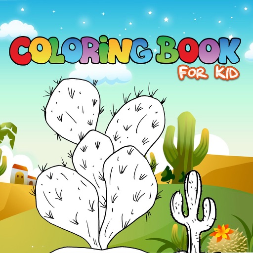 Cactus Pics Kids-Adult Family Paint Colouring Book Icon