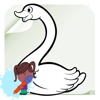 Coloring Page and Paint Swan