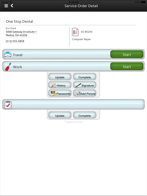 Tigerpaw Mobile iPad screenshot