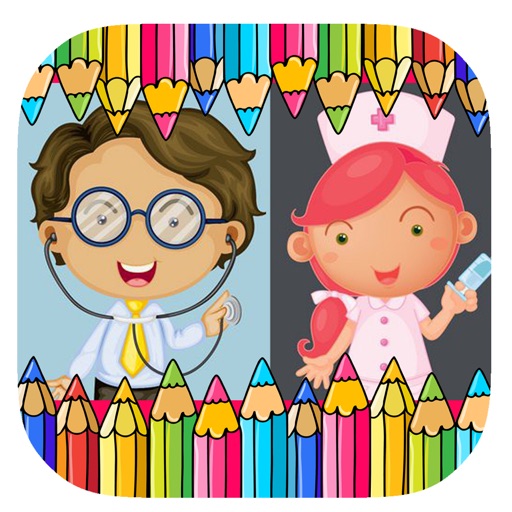 Draw Doctor And Nurse Coloring Page Game Free