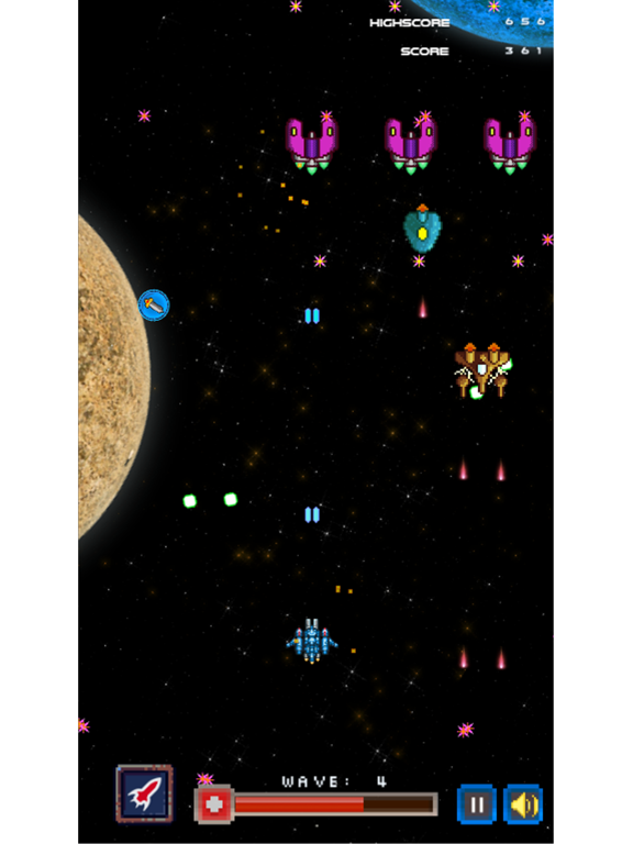Screenshot #2 for Pixel Spaceship Free ~ 8Bit Space Shooting Games