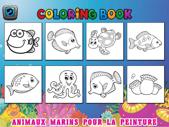 Screenshot #6 pour Sea Animals Kids Coloring Pages - Vocabulaire