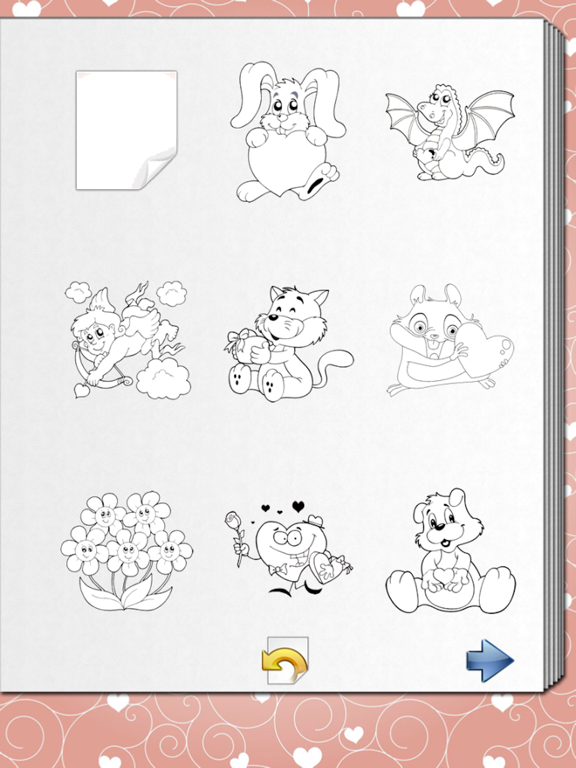 Valentines Coloring Book iPad screenshot