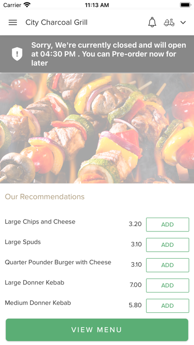 City Charcoal Grill Screenshot