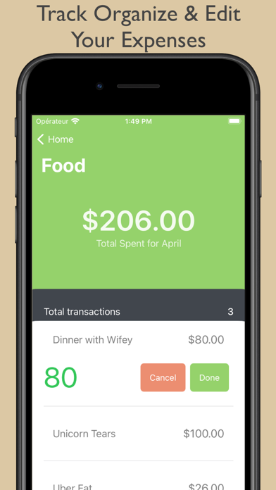 Budget App. Screenshot