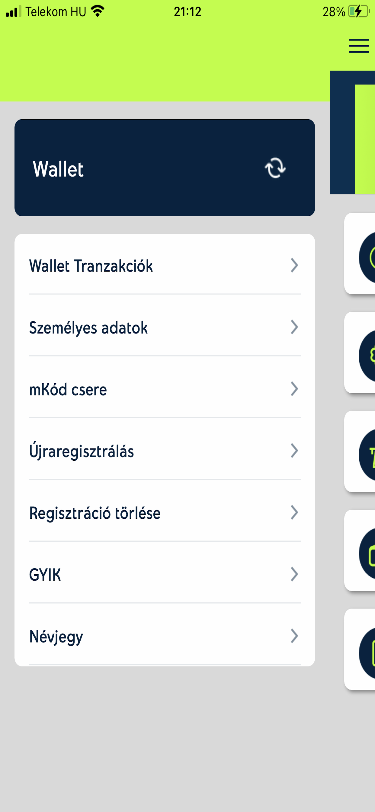 Yettel Wallet