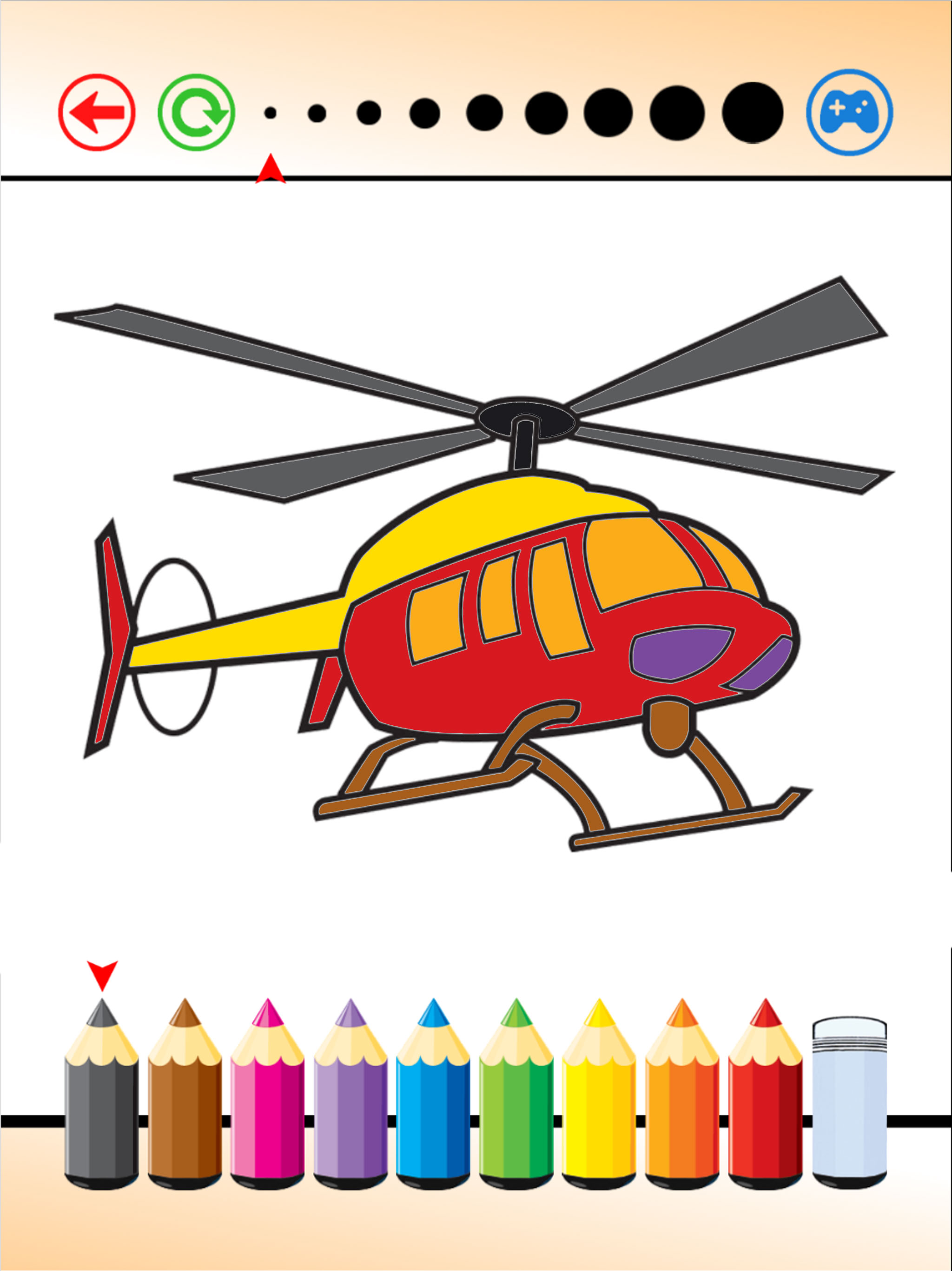 Helicopter Coloring Book - Learn Painting Plane