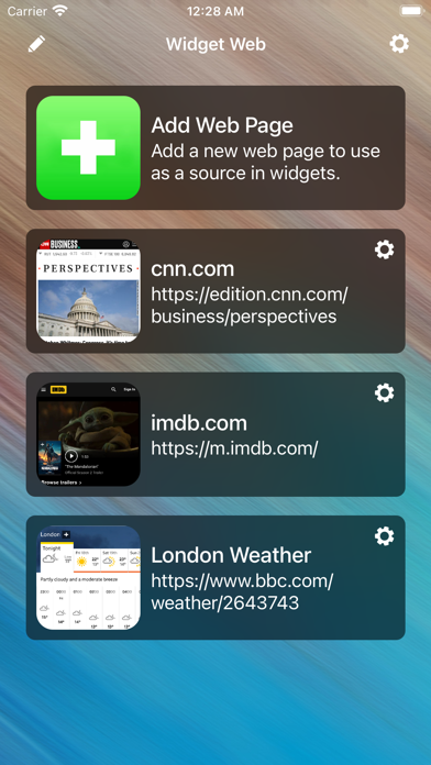 Widget Web Screenshot