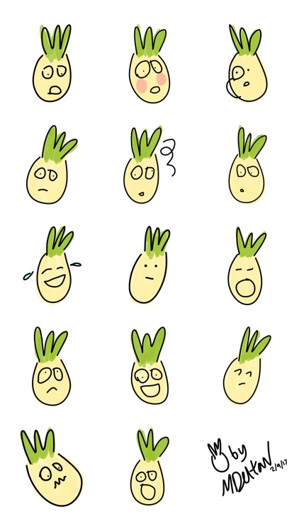 PineAple sticker - cute funny stickers for photos