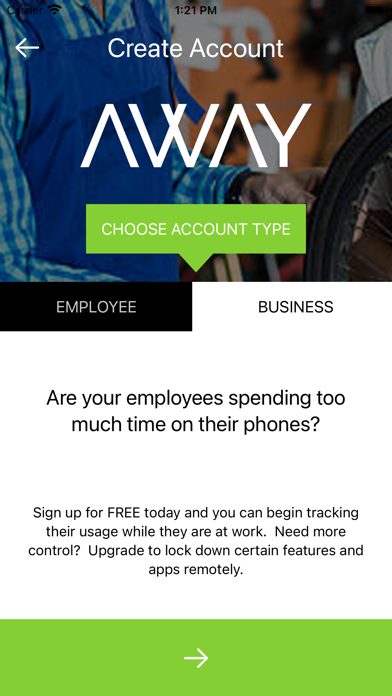 AWAY Business Screenshot