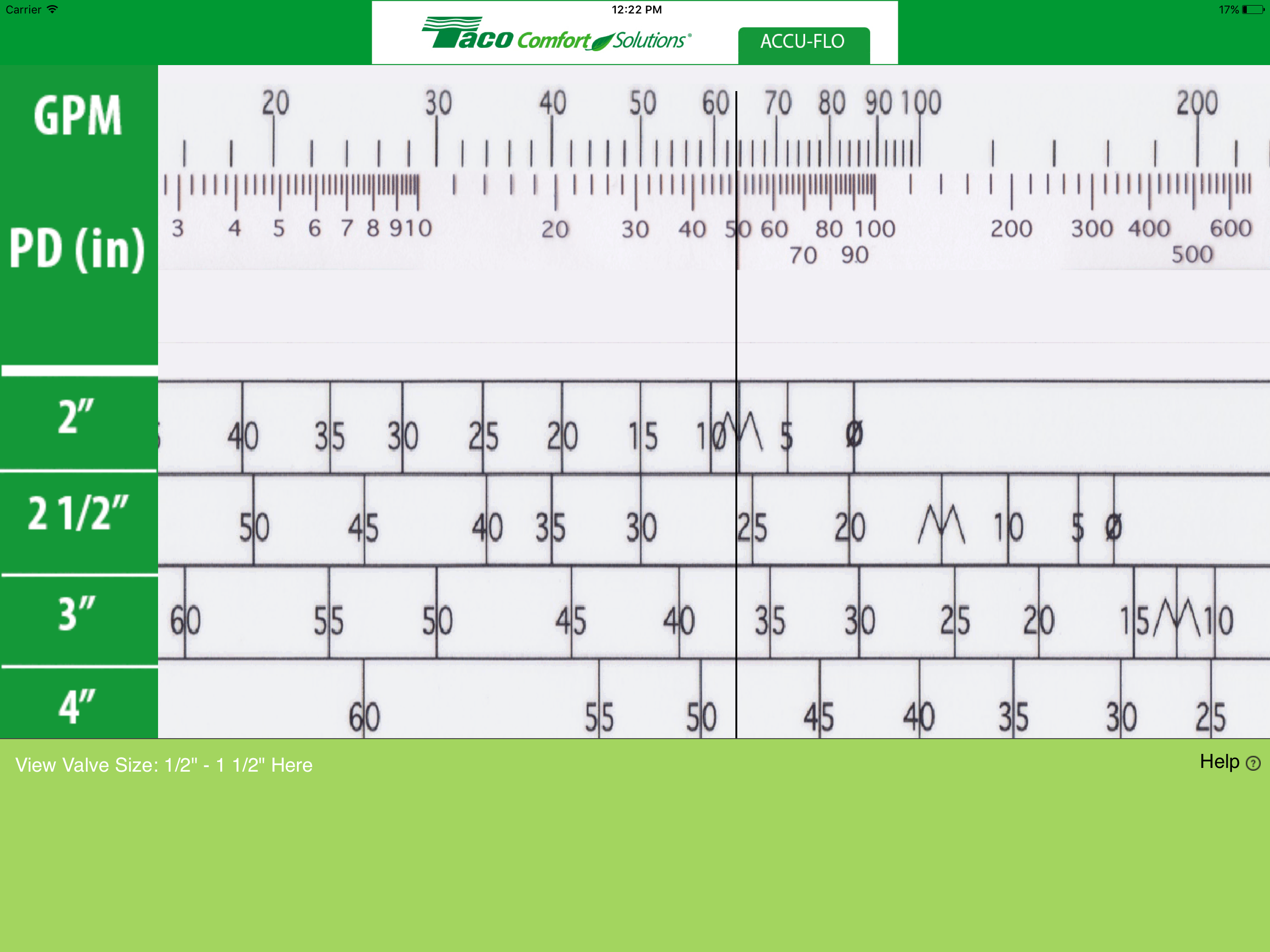 Taco Accu-Flo Slide Rule