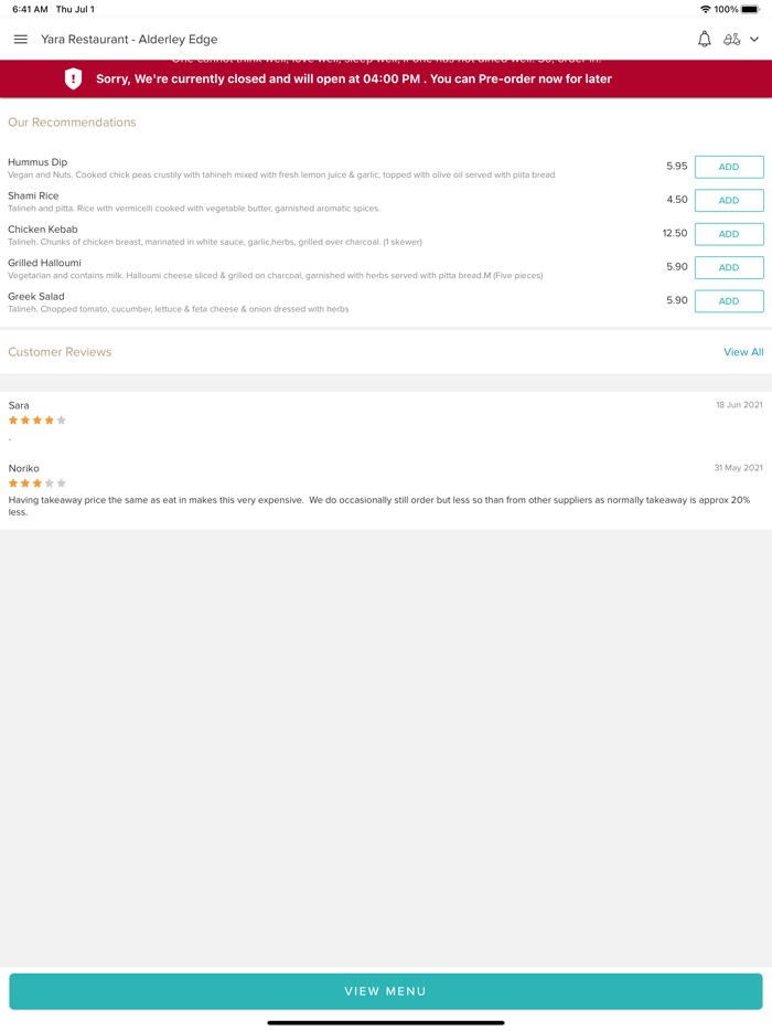 Yara Restaurant Alderley Edge