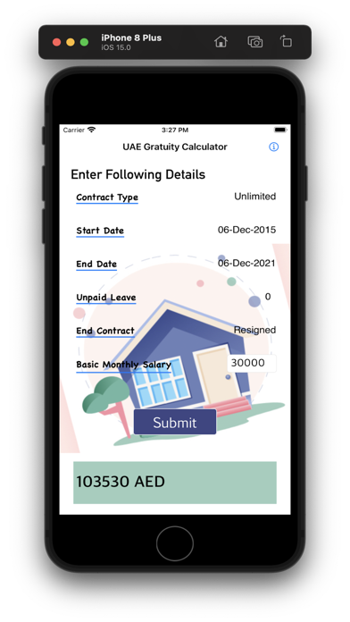 Dubai Gratuity Calculator Screenshot